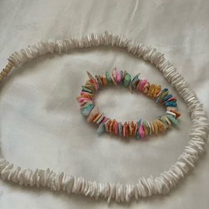 Puka shell necklace and bracelet